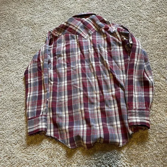 VTG‎ 90s Wrangler Plaid Flannel Pearl Snap Shirt Men XL Long-Sleeve Heavyweight - Picture 11 of 11